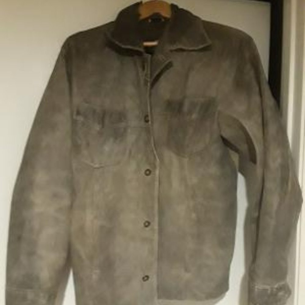 MENS LEATHER WINDBREAKER JACKET